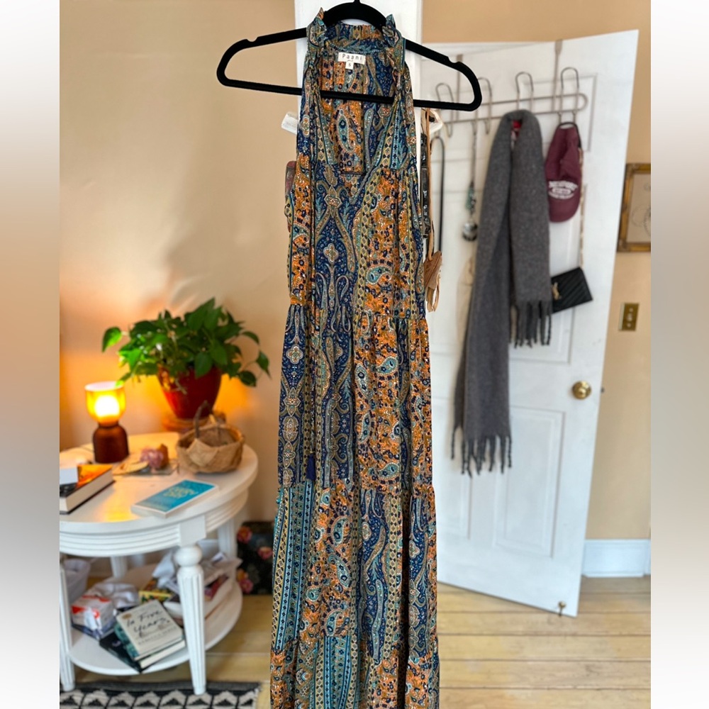 Paani Paisley Bohemian Maxi Dress Size Small